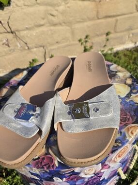 Dr. Scholl's Silver Slide Sandals for Women